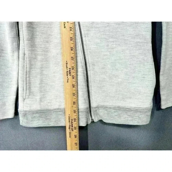 Kuhl Arva Hoodie Jacket Womens XS Lt Gray Jacquard Cotton Asymmetrical Full Zip - Picture 9 of 11